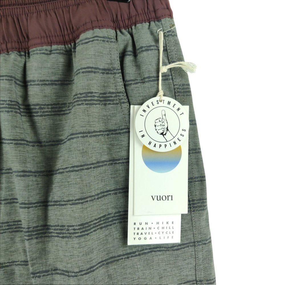 NWT Vuori Grey Varied Stripe Kore Shorts 2XL - Picture 2 of 3